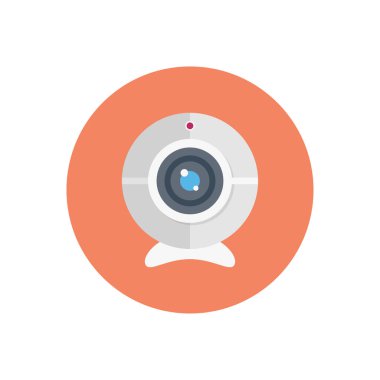 kamera vektörü düz renk simgesi