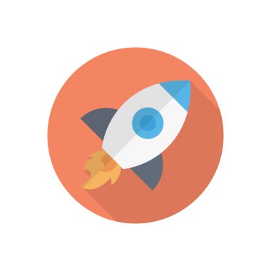 roket vektörü düz renk simgesi