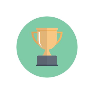 kupa vektörü düz renk simgesi