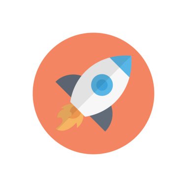 roket vektörü düz renk simgesi