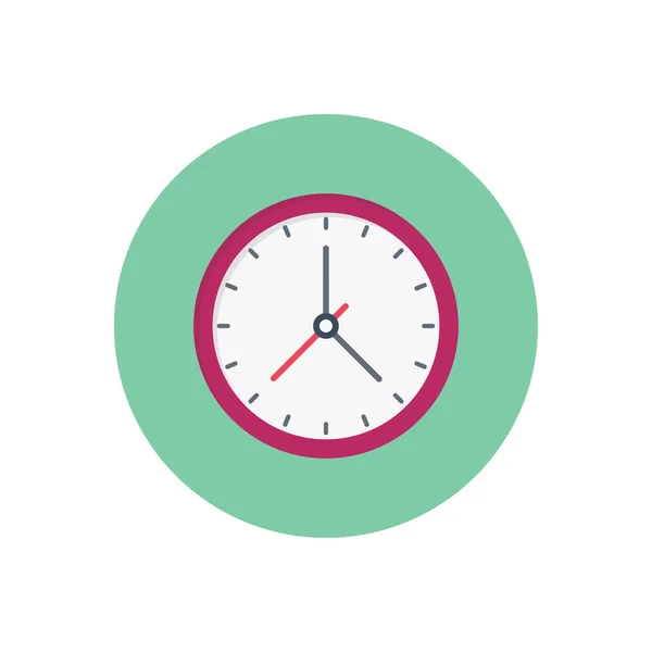 Reloj Vector Icono Color Plano — Vector de stock