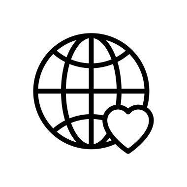 kalp vektörü ince çizgi simgesi