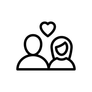 sevgi vektörü ince çizgi simgesi