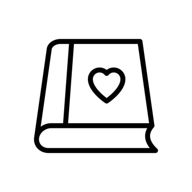 kalp vektörü ince çizgi simgesi