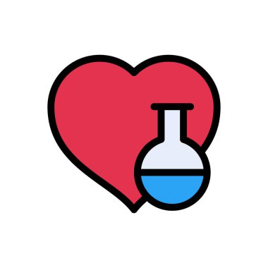 Sevgililer günü vektörü düz renk simgesi
