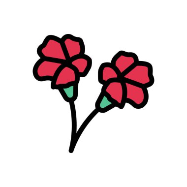 çiçek vektörü düz renk simgesi
