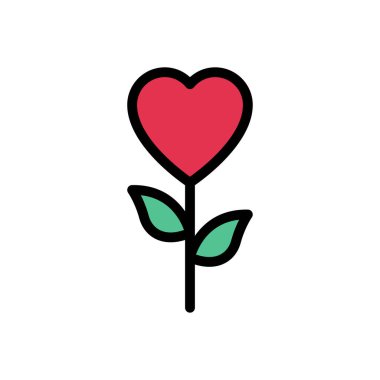 sevgi vektörü düz renk simgesi