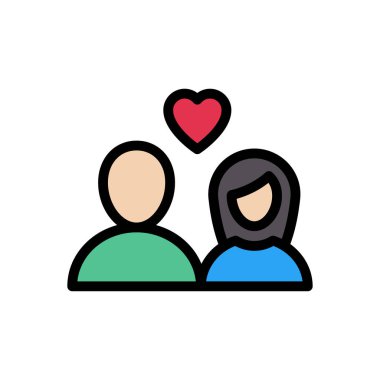 sevgi vektörü düz renk simgesi