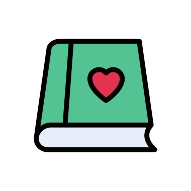 kalp vektörü düz renk simgesi