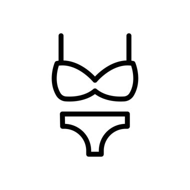 bikini vektörü ince çizgi simgesi