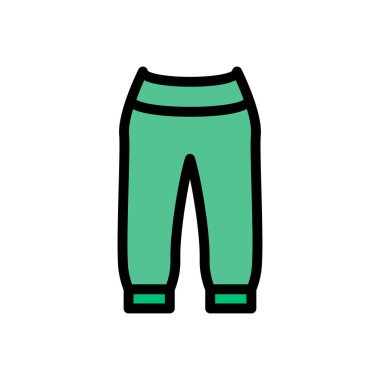 pantolon vektörü düz renk simgesi