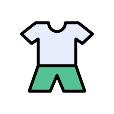 gömlek vektörü düz renk simgesi
