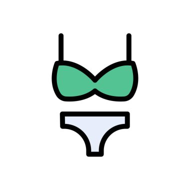 bikini vektörü düz renk simgesi