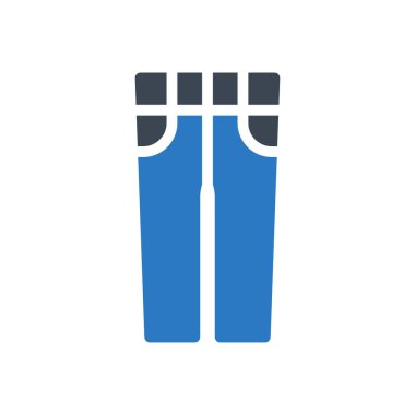 Pantolon vektörü kabartma renk simgesi