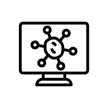 mikroplar vektör ince çizgi simgesi