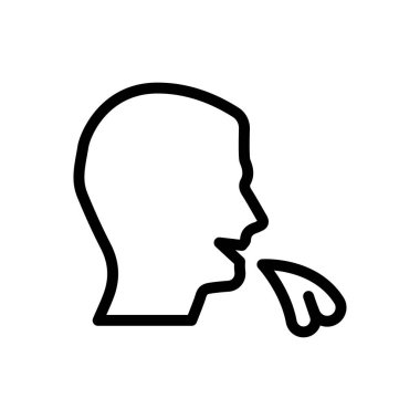 Öksürük vektörü ince çizgi simgesi