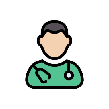 stetoskop vektör düz renk simgesi