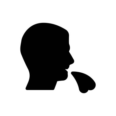 Öksürük vektörü düz simgesi