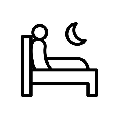 gece vektörü ince çizgi simgesi