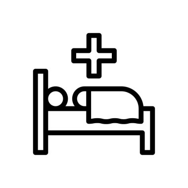 Hasta vektörü ince çizgi simgesi