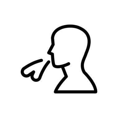 Öksürük vektörü ince çizgi simgesi