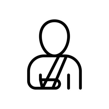 yaralanma vektörü ince çizgi simgesi