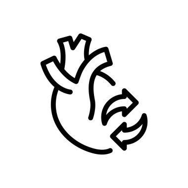 kardiyoloji vektörü ince çizgi simgesi