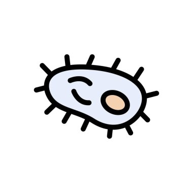 bakteri vektörü düz renk simgesi