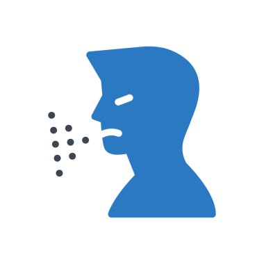 Öksürük vektörü renk simgesi