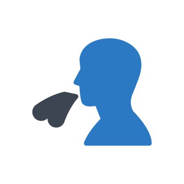 Öksürük vektörü renk simgesi