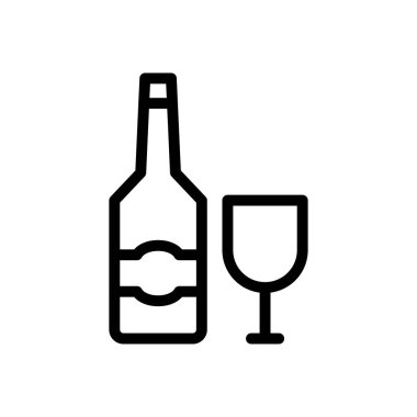 şarap vektörü ince çizgi simgesi