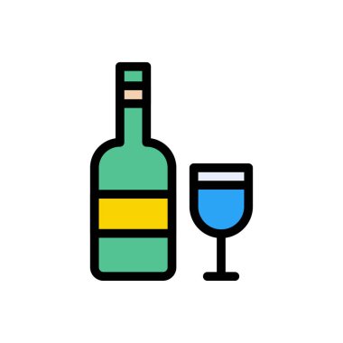 içecek vektörü düz renk simgesi