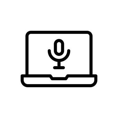 ses vektörü ince çizgi simgesi