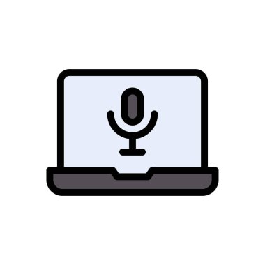 ses vektörü düz renk simgesi