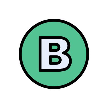 yazı tipi vektörü düz renk simgesi