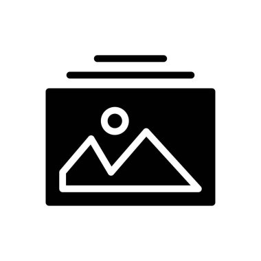 albüm vektörü glyph düz simgesi