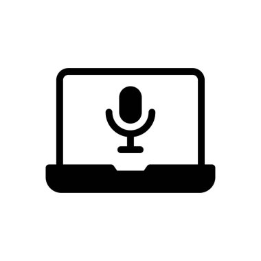 ses vektörü glyph düz simgesi