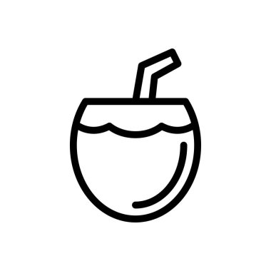 meyve suyu vektörü ince çizgi simgesi