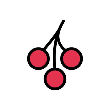 kiraz vektörü düz renk simgesi