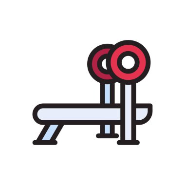 spor salonu vektörü düz renk simgesi