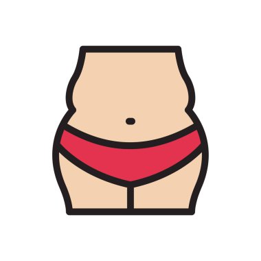 göbek vektörü düz renk simgesi