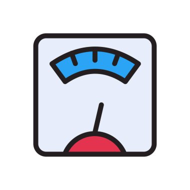 metre vektörü düz renk simgesi