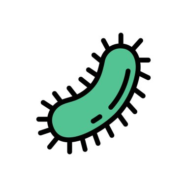 mikrop vektörü düz renk simgesi