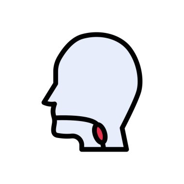 öksürük vektörü düz renk simgesi