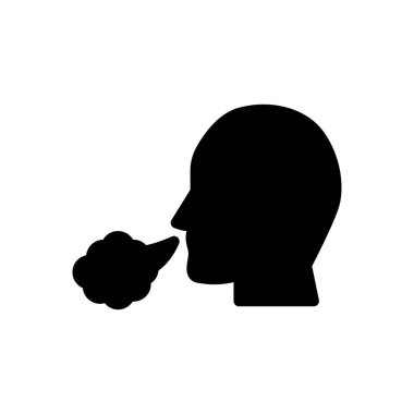 Öksürük vektörü düz simgesi