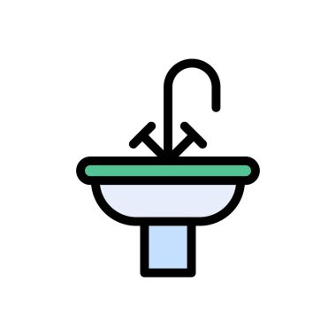 Musluk vektörü düz renk simgesi