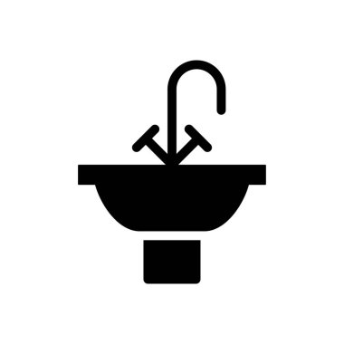 Musluk vektörü kabartması düz simge