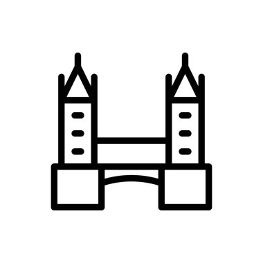 anıt vektörü ince çizgi simgesi