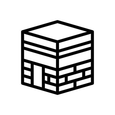 Mekke vektör ince çizgi simgesi