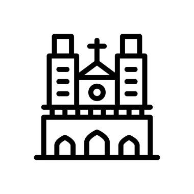 şehir simgesi vektör ince çizgi simgesi